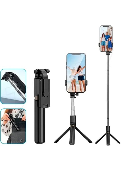 Akıllı Telefonlar Için Tripod, Kablosuz Uzaktan Deklanşör, Selfi Çubuğu G5 Telefon Tutucu fiyatları