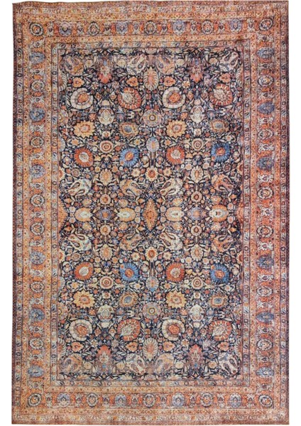 Siesta Vintage 32-041 Etnik Eskitme Desenli Dokuma Tabanlı Yıkanabilir Şönil Salon ve Oda Halısı fırsatları