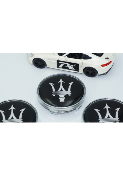 Maserati Siyah Jant Göbeği Kapak Seti 60MM