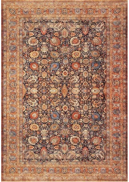Siesta Vintage 32-041 Etnik Eskitme Desenli Dokuma Tabanlı Yıkanabilir Şönil Salon ve Oda Halısı fiyatları