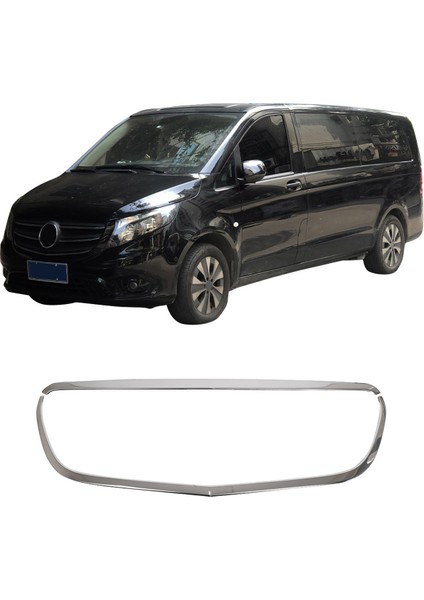 Mercedes Vito W447 Uyumlu Krom Ön Panjur Çerçevesi 2 Parça Paslanmaz Çelik