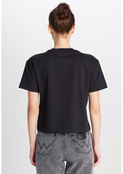 %100 Pamuk Relaxed Fit Geniş Kesim Bisiklet Yaka Siyah Tişört indirimleri