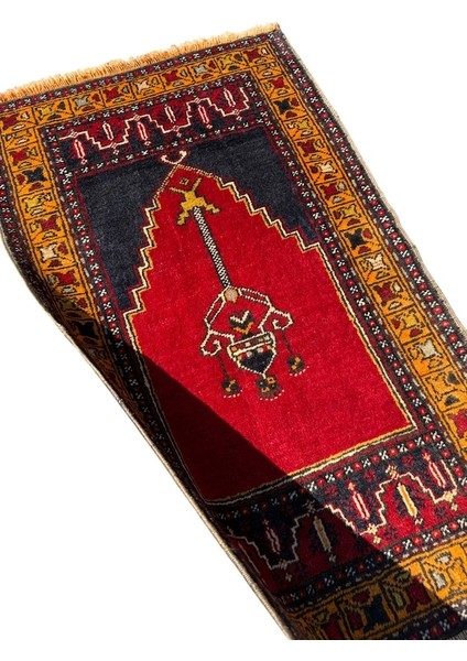 El Dokuma Az Hatalı 60 x 110 Kök Boya Yün Halı