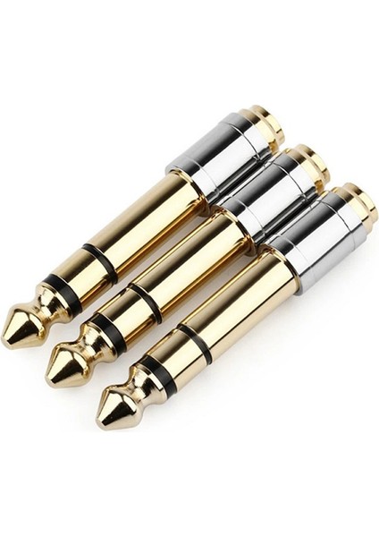 2 Adet 6.35MM - 3.5mm Dönüştürücüler 1/4 Inç Erkek 1/8 Inç Dişi 6.35 - 3.5 Jak Kulaklık Ses Adaptörü Bağlantı Fişi (Yurt Dışından)