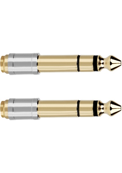 2 Adet 6.35MM - 3.5mm Dönüştürücüler 1/4 Inç Erkek 1/8 Inç Dişi 6.35 - 3.5 Jak Kulaklık Ses Adaptörü Bağlantı Fişi (Yurt Dışından)