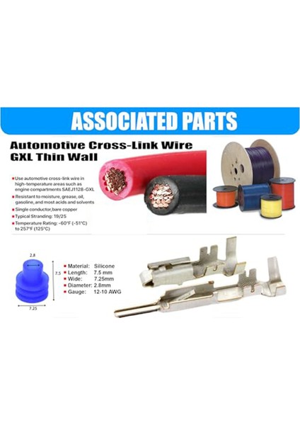 1 Paket Metri-Pack 2 Pimli 30 Amp, 280 Serisi Konnektörler Çok Fonksiyonlu (Erkek - Dişi Pigtail 12GA) (Yurt Dışından)
