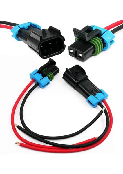 3'lü Paket Metri-Pack 2-Pin 30 Amper, 280 Serisi Konnektörler Çok Işlevli (Erkekten Dişiye Pigtail 12GA) (Yurt Dışından)