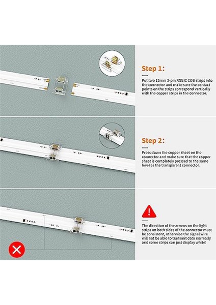 12MM Konnektörler Şerit Işık 3-Pin Lehimsiz Terminal Bağlantı Kiti, Çift Uçlu Uzatma Konnektörü, Şeritten Kabloya Konnektör (Yurt Dışından)