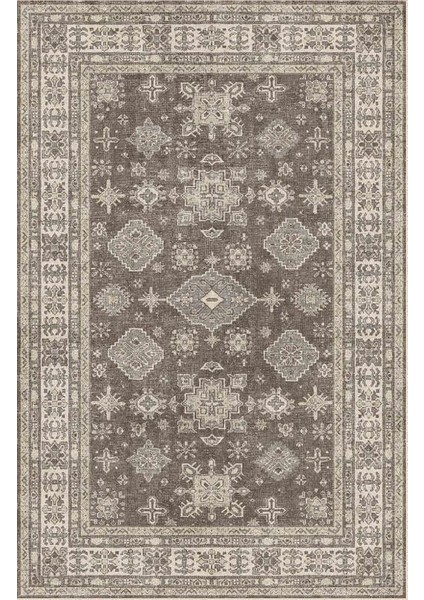 Siesta Vintage 32-541 Etnik Eskitme Desenli Dokuma Tabanlı Yıkanabilir Şönil Salon ve Oda Halısı
