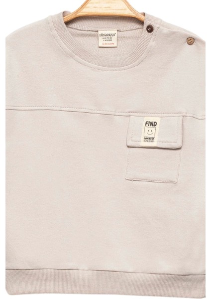 Erkek Bebek Cepli Mavi Eşofman ve Taş Sweatshirt Takım - Bebek Giyim modelleri