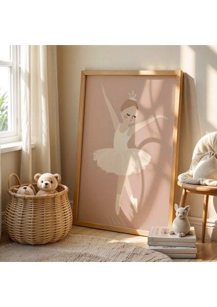 Balerin Dansçı Doğal Ahşap Çerçeveli Çocuk ve Bebek Odası Tablosu fiyatları