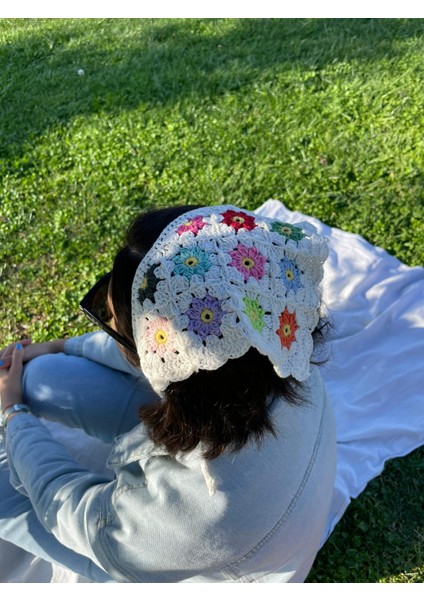 Papatya Motifli Örgü Bandana fiyatları