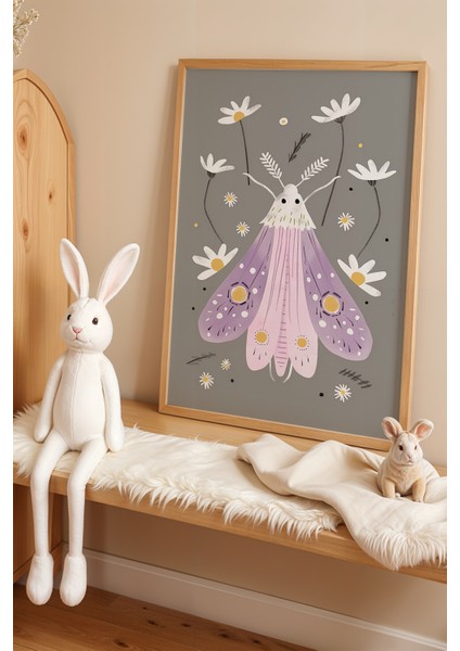 Rüya Çiçekleri ve Peri Doğal Ahşap Çerçeveli Çocuk ve Bebek Odası Tablosu