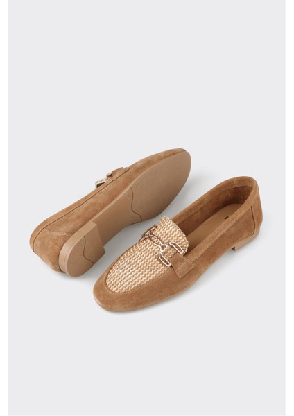 Naturel Deri Kadın Loafer modelleri