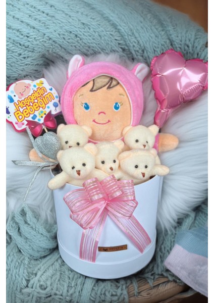 Özel Kutuda Uyku Arkadaşı Bebeto Peluş Bebeği ile Yeni Doğan Hediye Seti- Babyshower, Yenidoğan Hediyesi