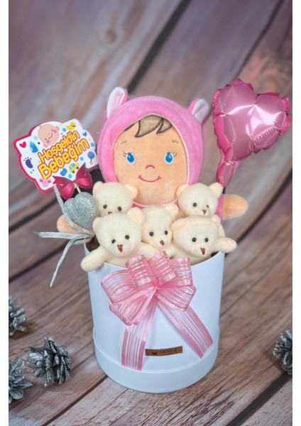 Özel Kutuda Uyku Arkadaşı Bebeto Peluş Bebeği ile Yeni Doğan Hediye Seti- Babyshower, Yenidoğan Hediyesi modelleri