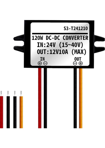 24V Ila 12V Adım Aşağı Dönüştürücü Buck Dönüştürücü Transformatör Modülü Regülatörü Su Geçirmez Araba Güç Kaynağı (Yurt Dışından)
