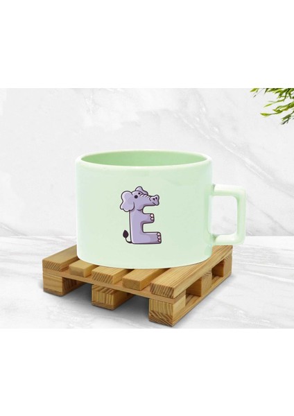 E Harfli Baskılı Kupa