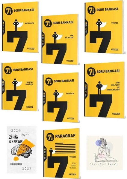 7.sınıf Tüm Dersler Soru Bankası 7 Kitap Set +Zihin DENEME-SK264