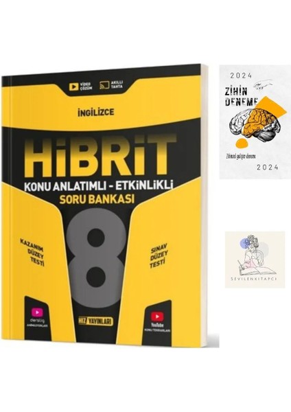 8.sınıf Ingilizce Hibrit Konu Anlatımlı Soru Bankası +Zihin DENEME-SK589