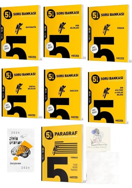 5.sınıf Tüm Dersler Soru Bankası 7 Kitap Set +Zihin DENEME-SK199