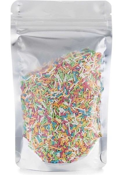 Ön Şeffaf Metalize Kilitli Doypack Ambalaj 11 x 18,5 + 3,5 cm. 100 Gr. -1000 Adet
