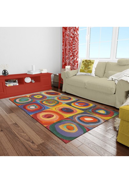 Color Study, Squares With Concentric Circles Halı