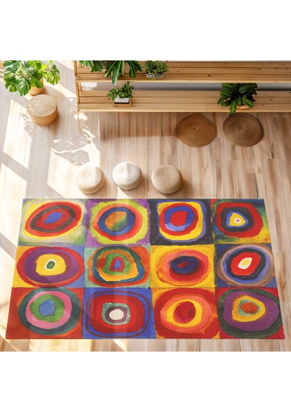 Color Study, Squares With Concentric Circles Halı