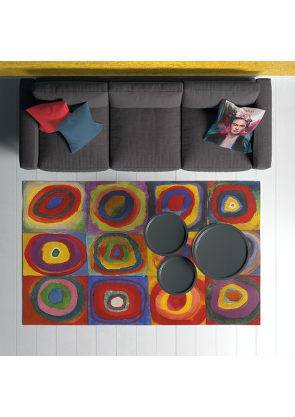 Color Study, Squares With Concentric Circles Halı