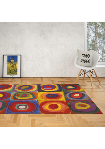 Color Study, Squares With Concentric Circles Halı
