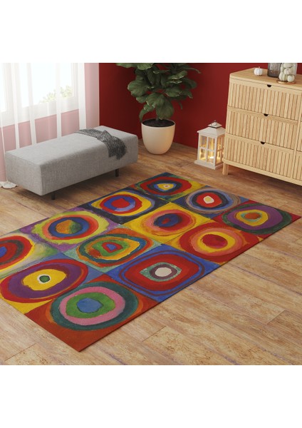 Color Study, Squares With Concentric Circles Halı