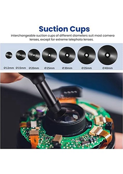 Sekiz Bir Arada Kamera Lens Emici Seti 7 Değiştirilebilir Vakumlu Kalem Lens Onarımı ve Temizliği Için Alet (Yurt Dışından)