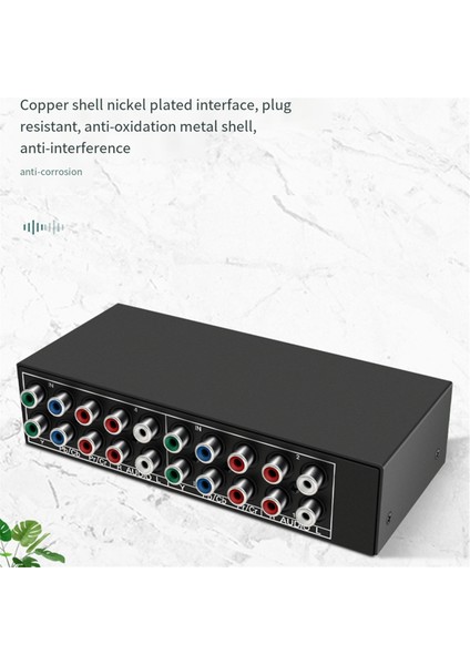 4x1 Komponent Video Sinyal Anahtarı Ypbpr Ycbcr Ses DSW41 Bölücü Panel Düğme Manuel Anahtar Cvbs 720P Metal Kabuk (Yurt Dışından)