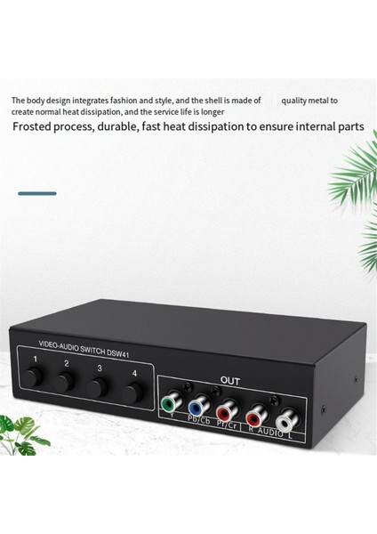 4x1 Komponent Video Sinyal Anahtarı Ypbpr Ycbcr Ses DSW41 Bölücü Panel Düğme Manuel Anahtar Cvbs 720P Metal Kabuk (Yurt Dışından)