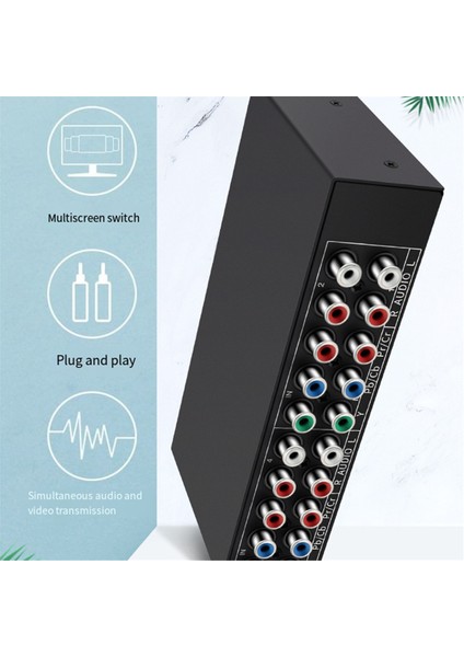 4x1 Komponent Video Sinyal Anahtarı Ypbpr Ycbcr Ses DSW41 Bölücü Panel Düğme Manuel Anahtar Cvbs 720P Metal Kabuk (Yurt Dışından)