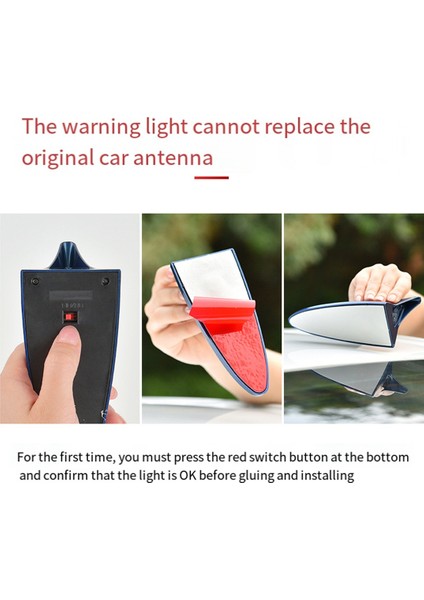 Evrensel Güneş LED Işık Araba Yüzgeç Anteni Tavan Kuyruk Modifiye Işık Kemer Anteni Sürüş Güvenlik Uyarı Işığı Siyah (Yurt Dışından) modelleri