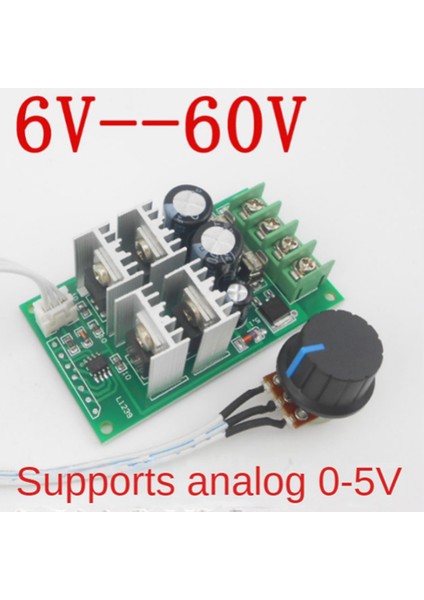 Dc 6-60V Motor Hız Kontrolü Pwm Motor Hız Kontrol Anahtarı 20A Akım Gerilim Regülatörü Yüksek Güç Sürücü Modülü (Yurt Dışından)