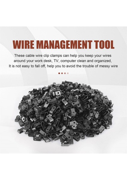 1000 Adet 1/4 Inç Siyah Naylon R Tipi Kablo Klipsleri Montaj Için Kapalı Açık Halat Işık Elektrik Teli Kelepçe Bağlantı Elemanı (Yurt Dışından) fırsatları