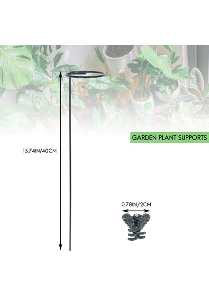 12 Adet Yeşil Bitki Destek Kazığı, 40 Cm/ 15,9 Inç Tek Saplı Bitki Desteği ve 20 Adet Yeşil Phalaenopsis Klipsi (Yurt Dışından)
