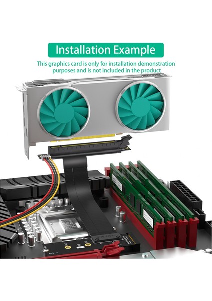 Yükseltici Kablo M.2 Nvme - Pcıe X16 Adaptörü Grafik Uzatma Kablosu 90 Derece Pcı Express 3.0 16X - M Anahtar Yükseltici Kablo B (Yurt Dışından)
