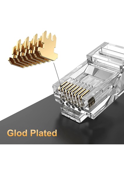 Cat6 RJ45 Konnektör 100 Paket, Cat6 RJ45 Uçları 8P8C Utp Ağ Fişi Cat5 CAT5E Cat6 Telli Kablo Katı Kristal Kafa (Yurt Dışından) modelleri