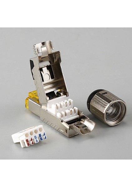2 Adet Cat8 Endüstriyel Ethernet Konnektörü RJ45 Korumalı Saha Fişi Aracı Kolay Metal Döküm Sonlandırma Konnektörü (Yurt Dışından)