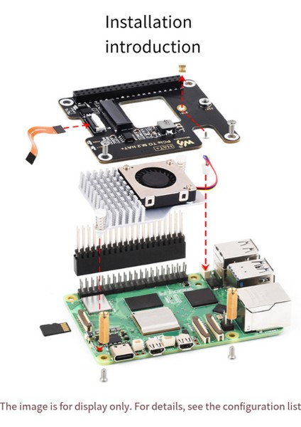 Raspberry Pi 5 Için Waveshare Pcıe - M.2 Adaptör Kartı Nvme Protokolü M.2 Arayüzü Sabit Disk Hat+ Isı Emicili Standart Modül (Yurt Dışından)