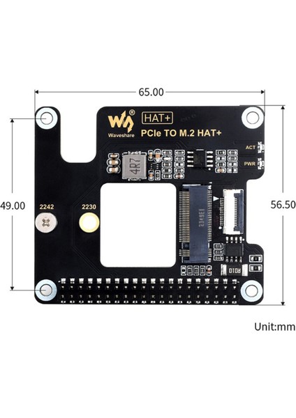 Raspberry Pi 5 Için Waveshare Pcıe - M.2 Adaptör Kartı Nvme Protokolü M.2 Arayüzü Sabit Disk Hat+ Isı Emicili Standart Modül (Yurt Dışından)