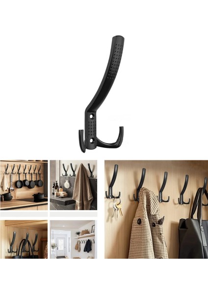 Noktalı Portmanto Vestiyer Askısı Metal Mat Siyah 4’lü modelleri