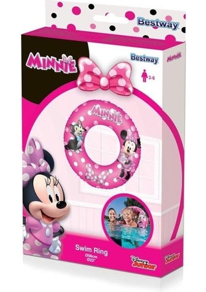 Mickey Mouse Minnie 56cm Şişme Deniz Simidi Bw91040