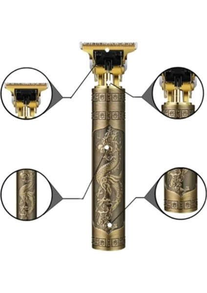 Metal Saç Sakal Ense Tüm Vücut Tüyü Lazer Epilasyon Öncesi Tıraş Makinesi Dragon=Ejderha