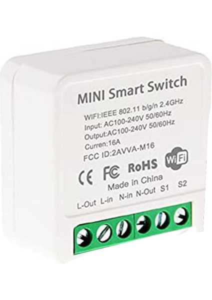 Mini Akıllı Wifi Röle Anahtarı, Dıy Zamanlayıcı Işık Anahtarı Modülü Akıllı Yaşam/tuya Uygulaması, Kablosuz Uzaktan Kumanda (Yurt Dışından)