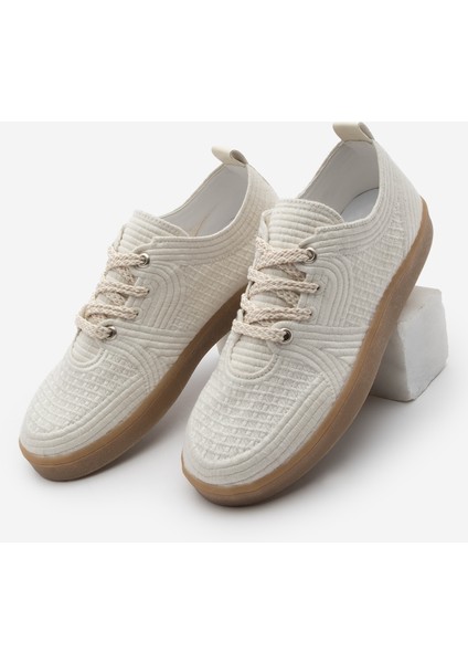 Kadın Sneaker Işlemeli Nakışlı Renkli Bağcıklı Spor Ayakkabı Valgin