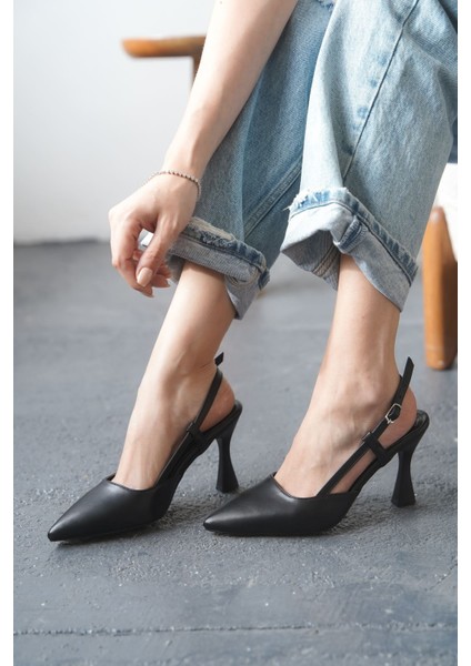 Kadın Barbos Topuklu Ayakkabı - Siyah-Deri fiyatları